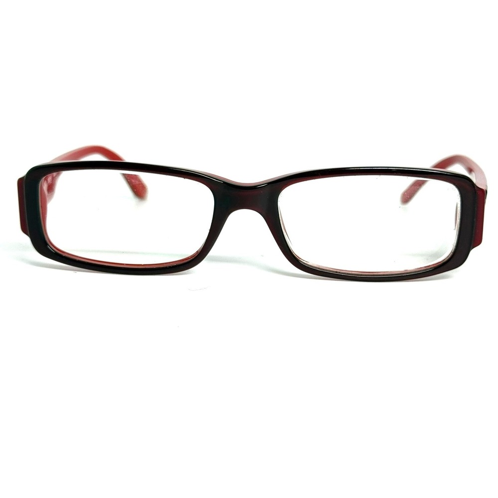 Hugo Boss 0002 BDR 135 Red Burgundy Rectangular Eyeglass Frames Italy